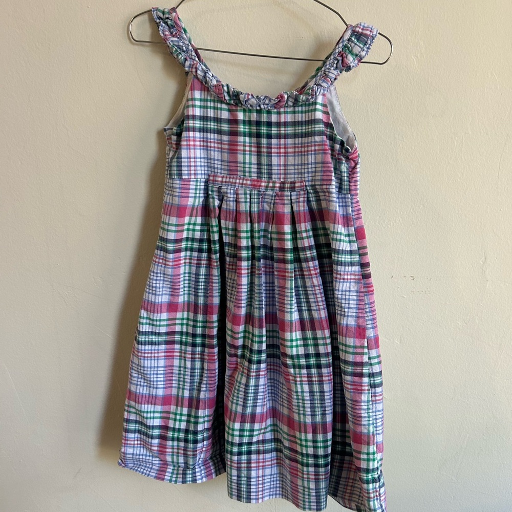Ralph Lauren Plaid Kids Dress in Pink and Green